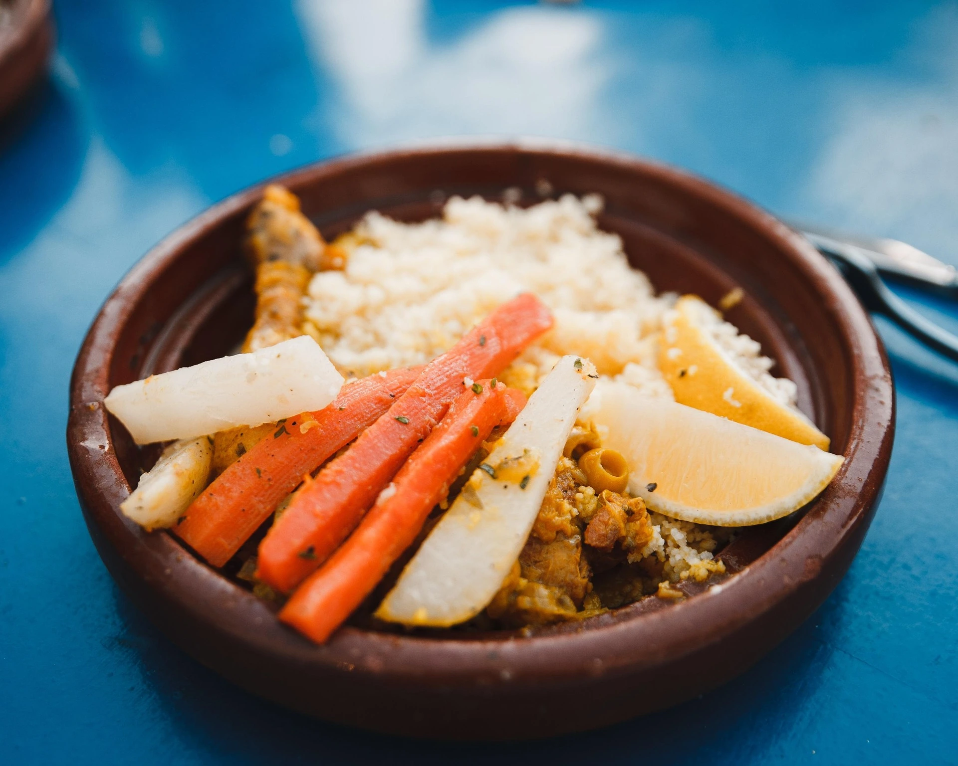 Couscous med grönsaker i Marocko