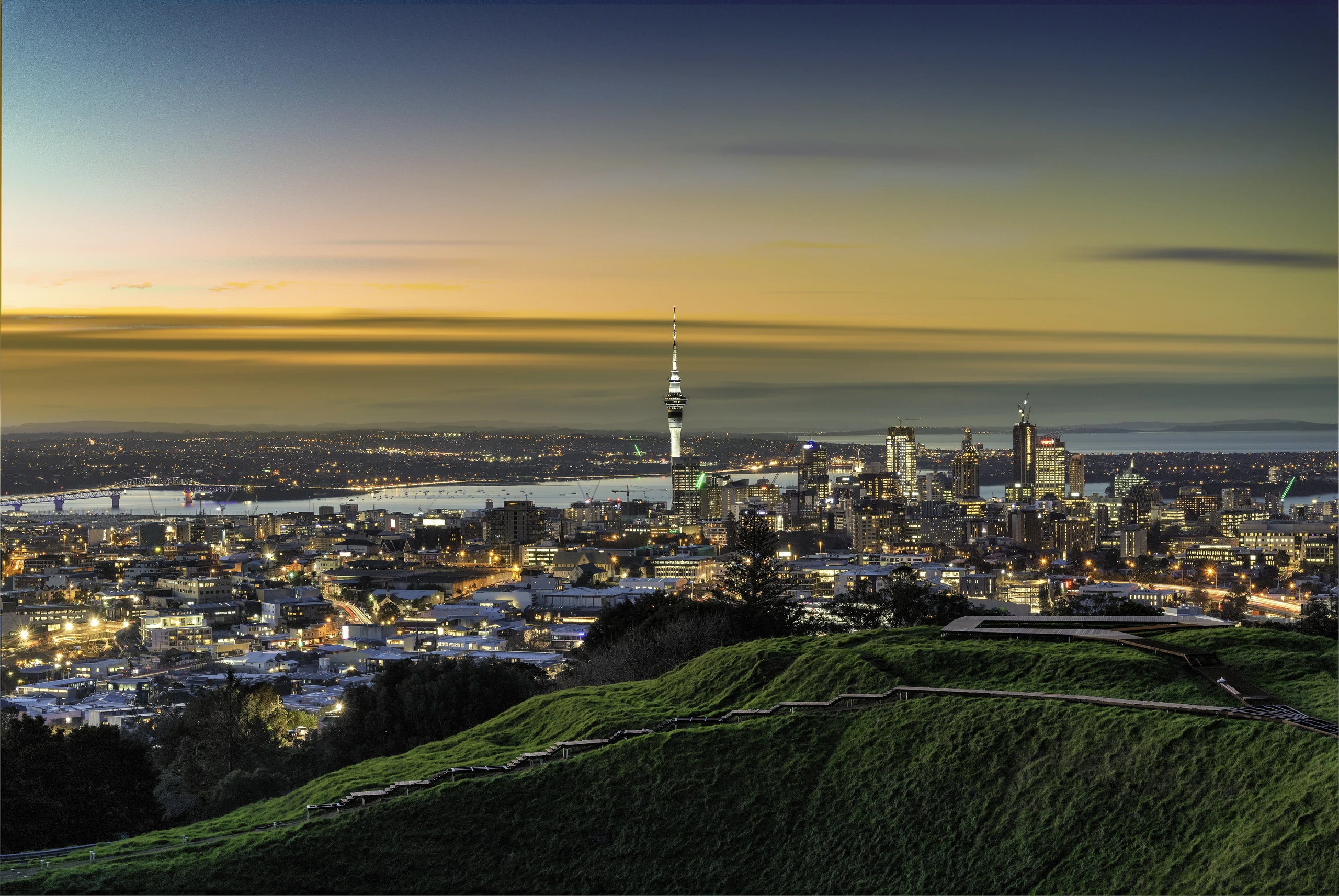 Aucklands stadssilhuett, Nya Zeeland