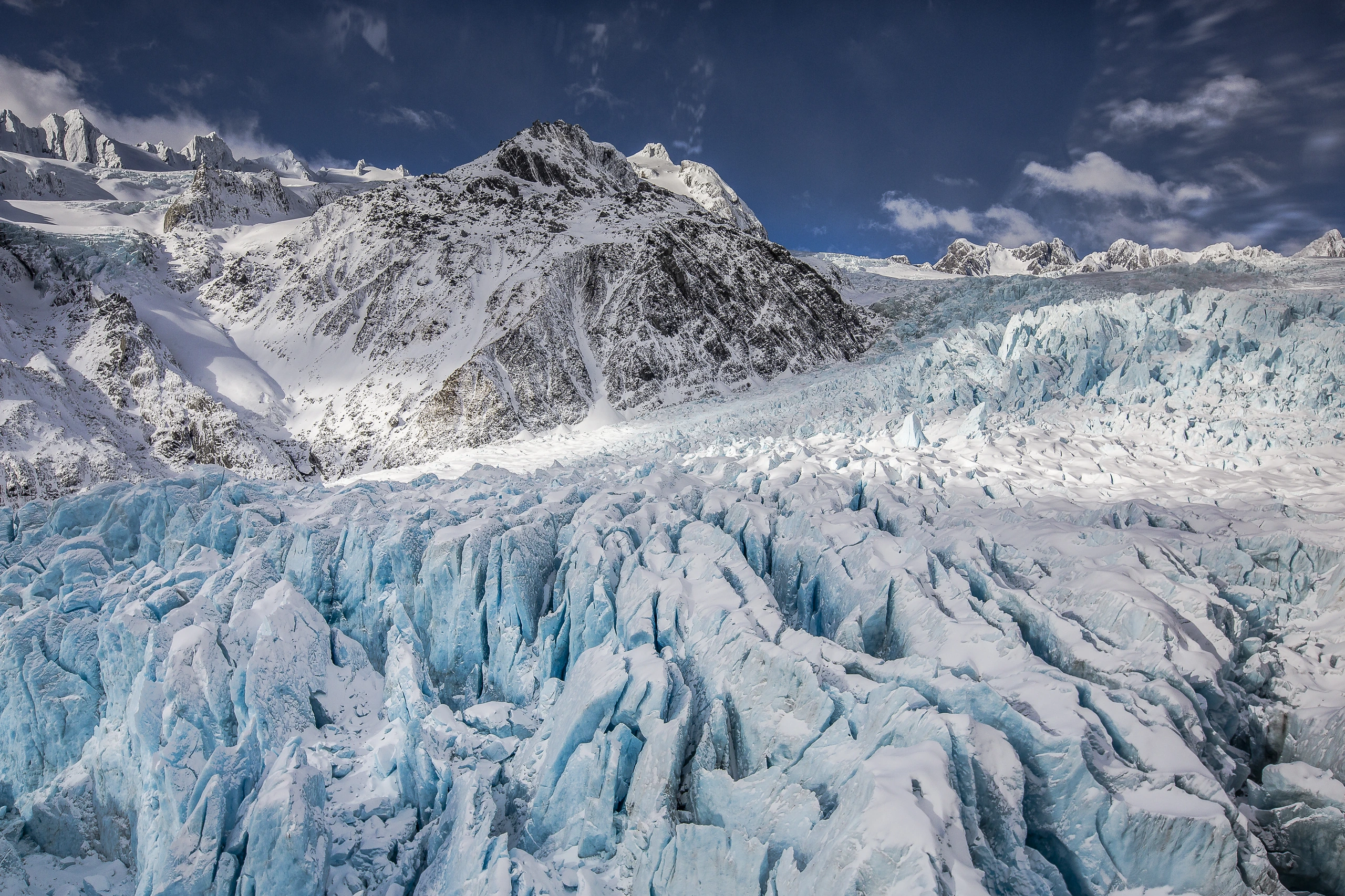 Flygfoto av Franz Josef Glacier, Nya Zeeland