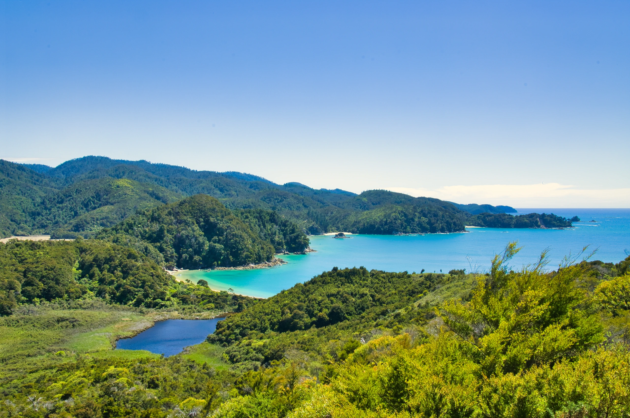 Kusten av Abel Tasman National Park, Nya Zeeland