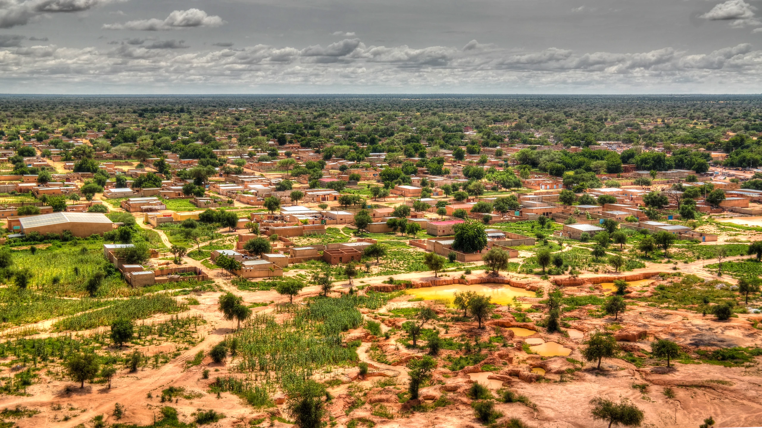 Panoramautsikt över Sahel, Dogondoutchi, Niger