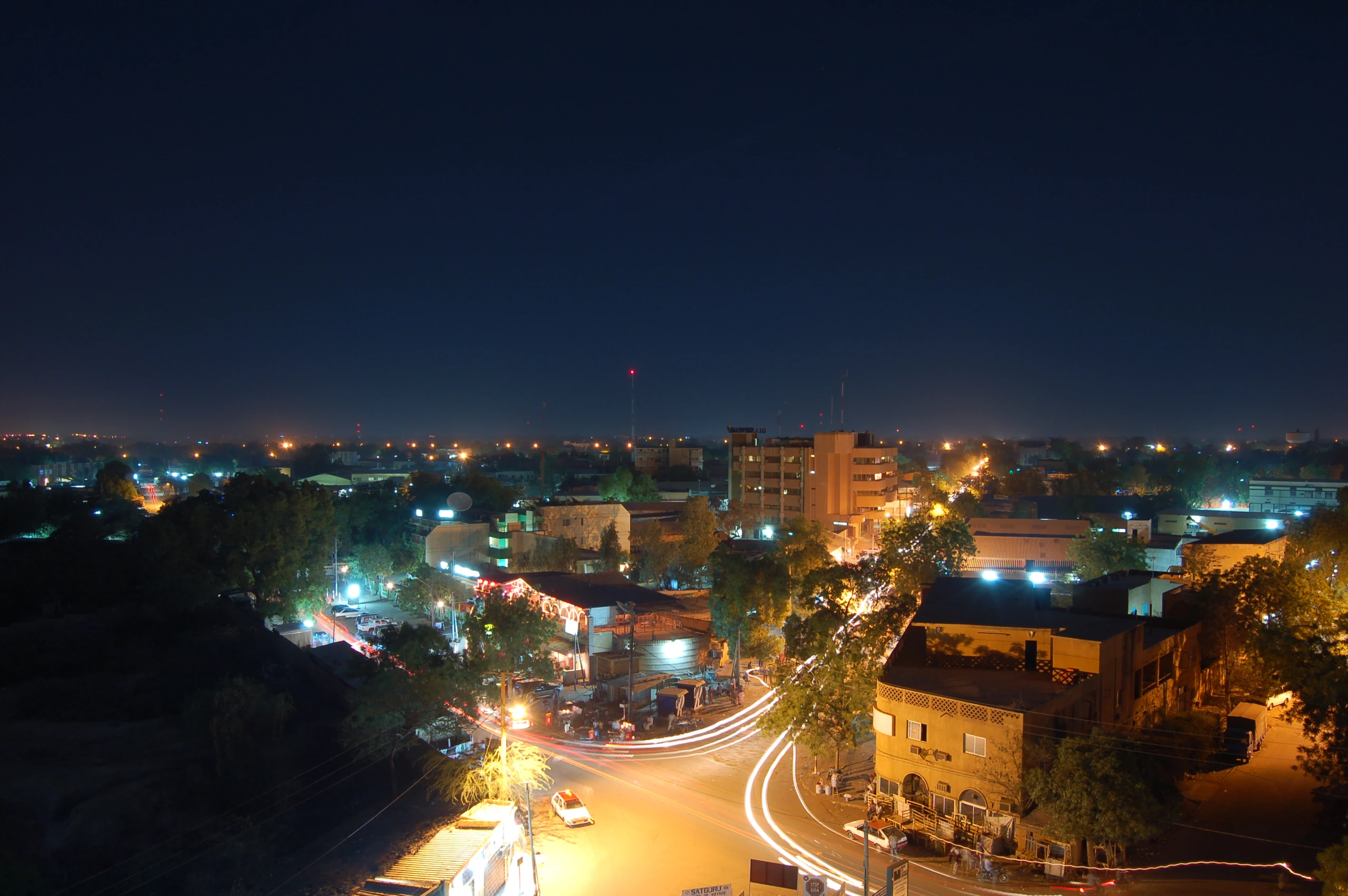 Huvudstaden Niamey på natten, Niger