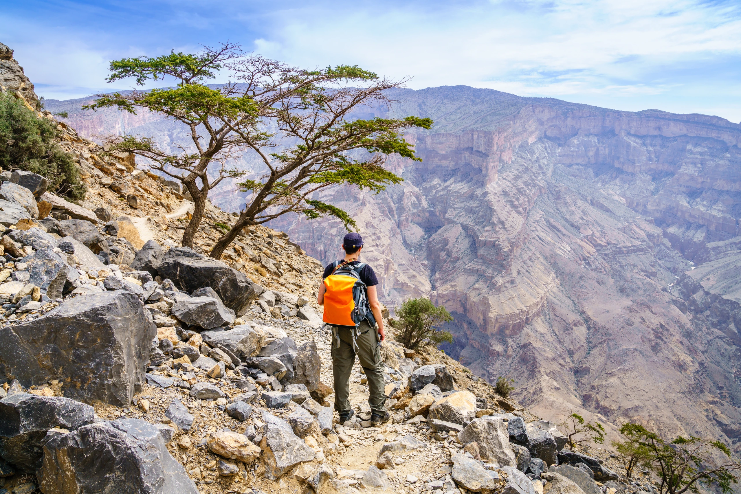 Vandring på Balcony Walk i Jebel Shams, Oman