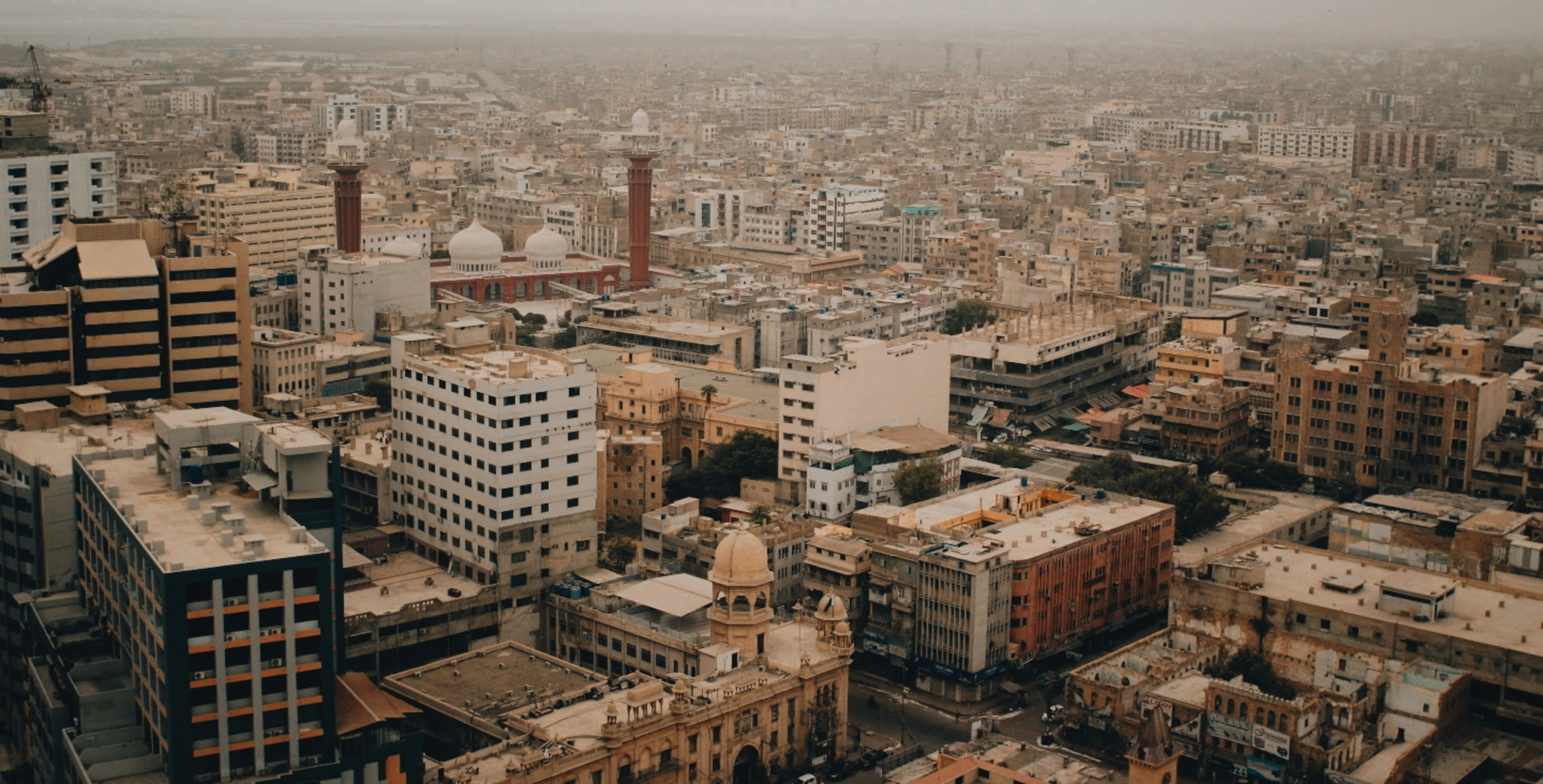 Karachi från ovan, Pakistan