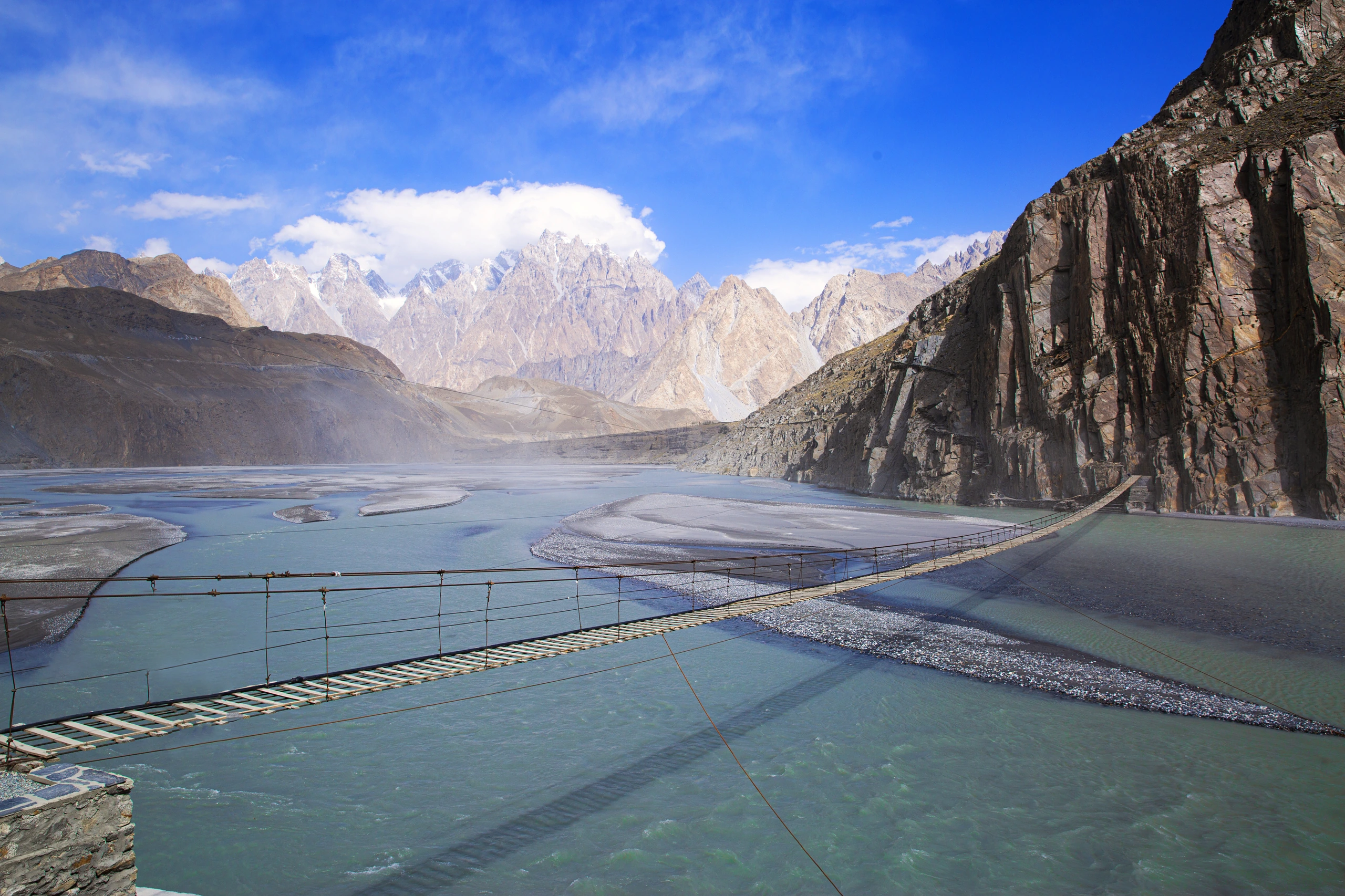 Hussaini bron i Passu, Upper Hunza, Pakistan
