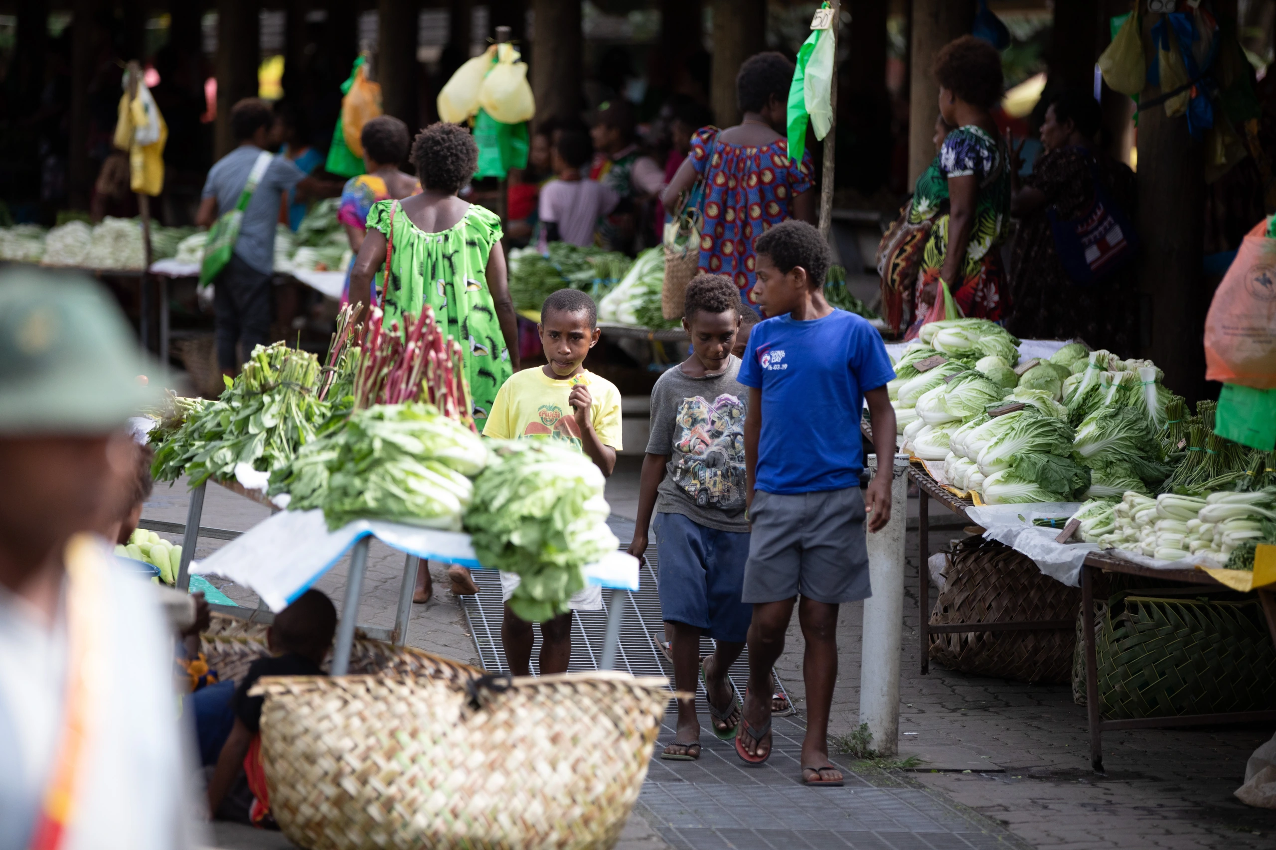 Barn på Kokopo marknad, PNG, Papua Nya Guinea