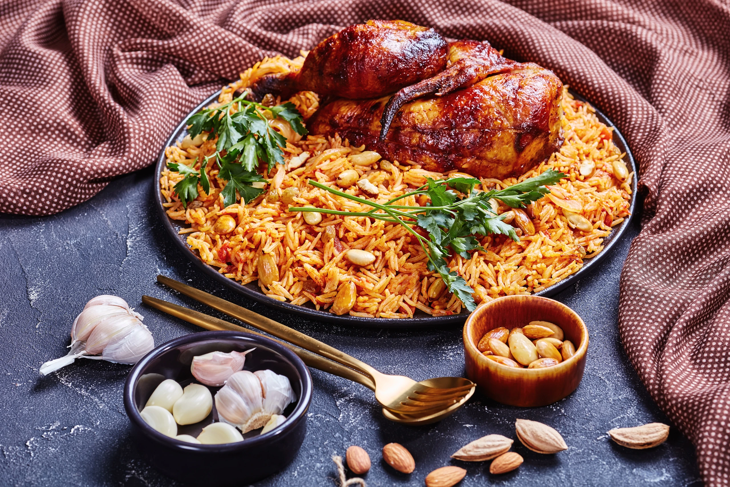 Kyckling kabsa i Qatar