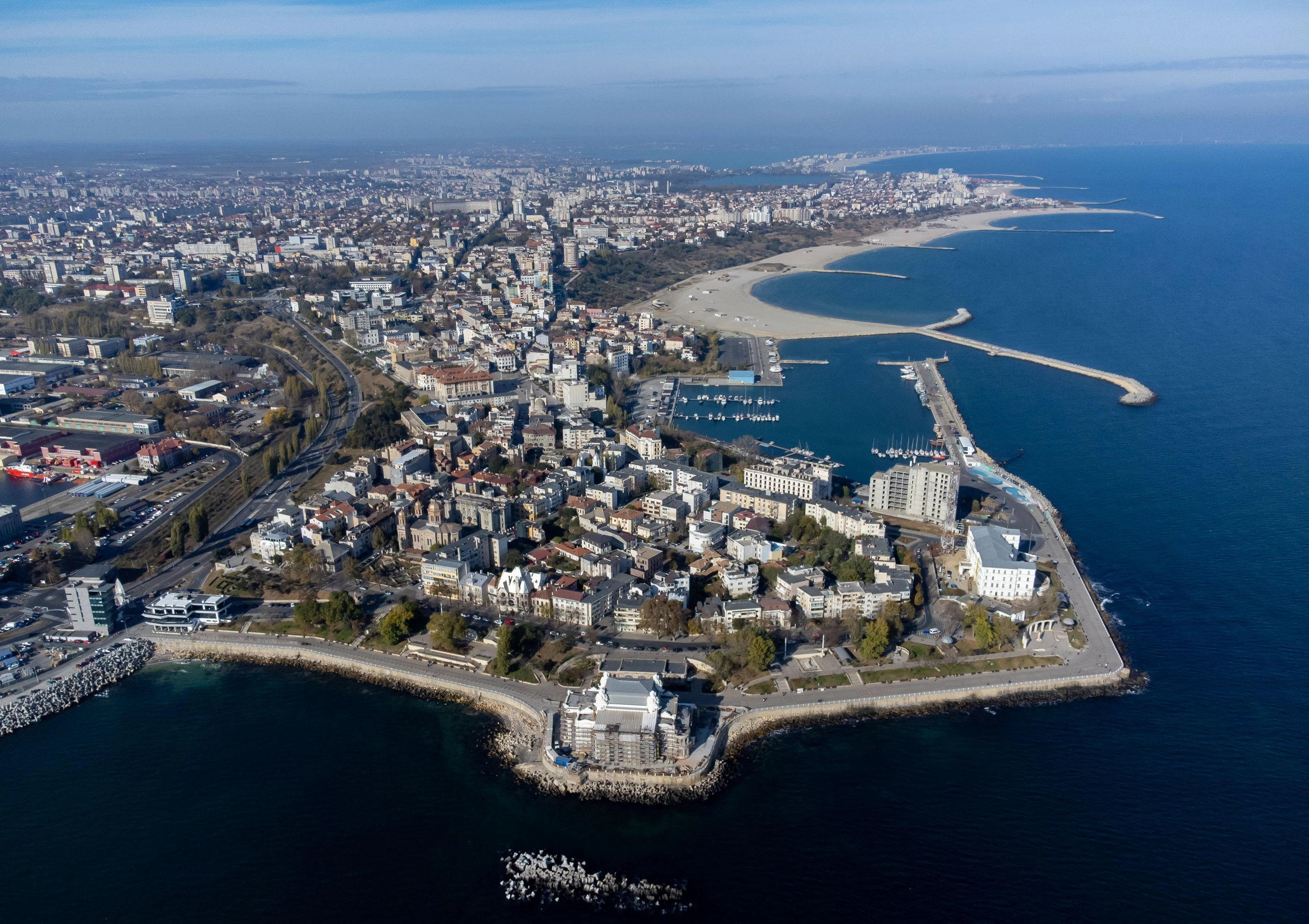 Flygfoto av Constanta, Rumänien