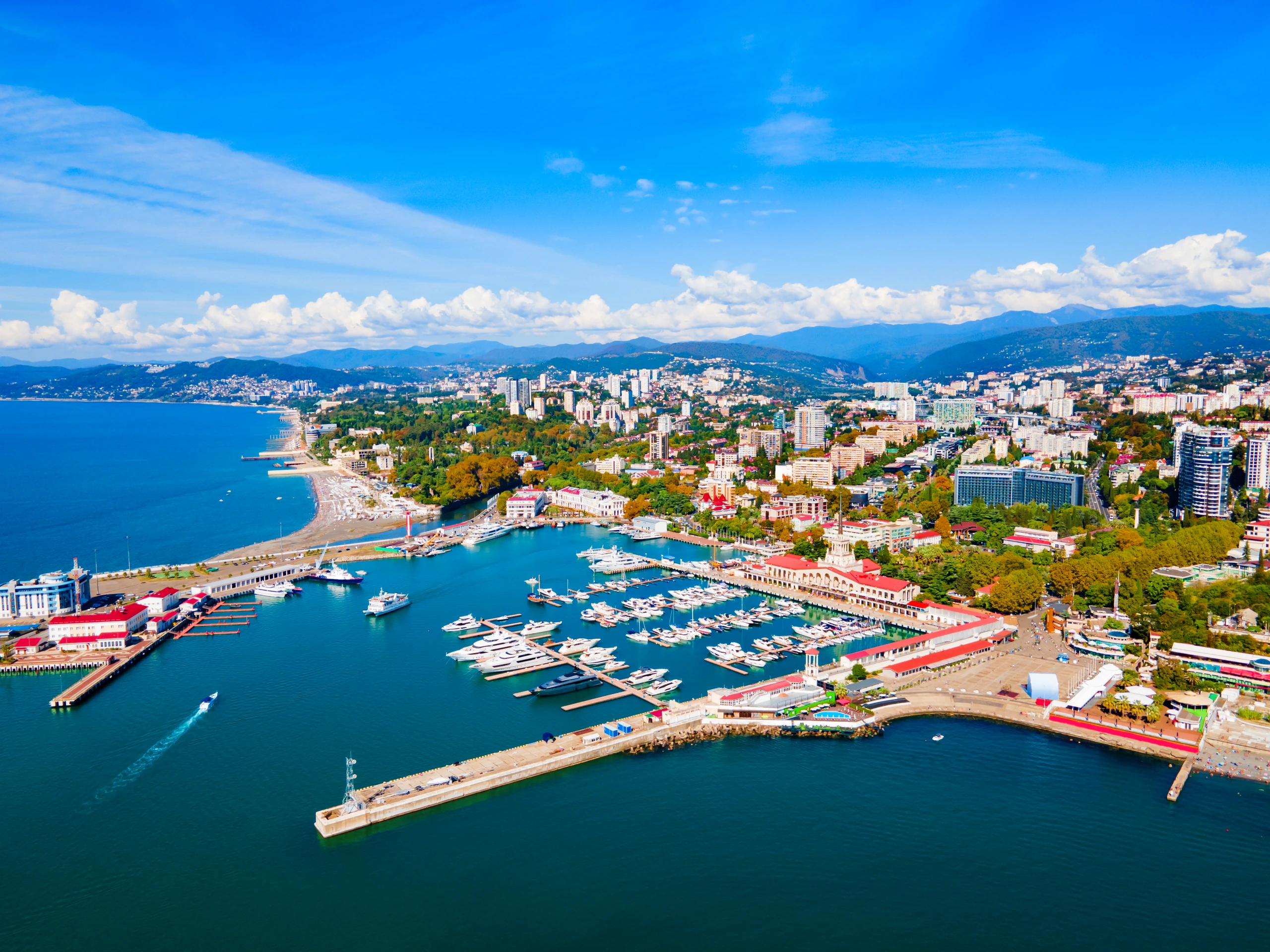 Flygfoto av Sochi, Ryssland