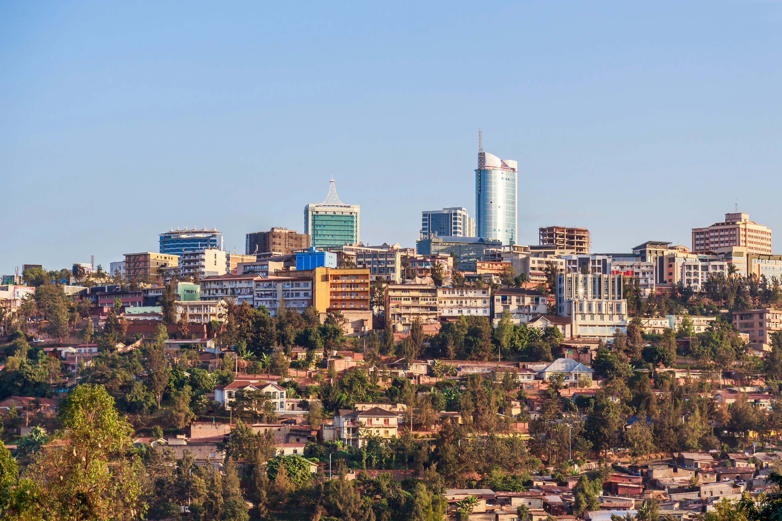 Panoramautsikt över Kigali, Rwanda
