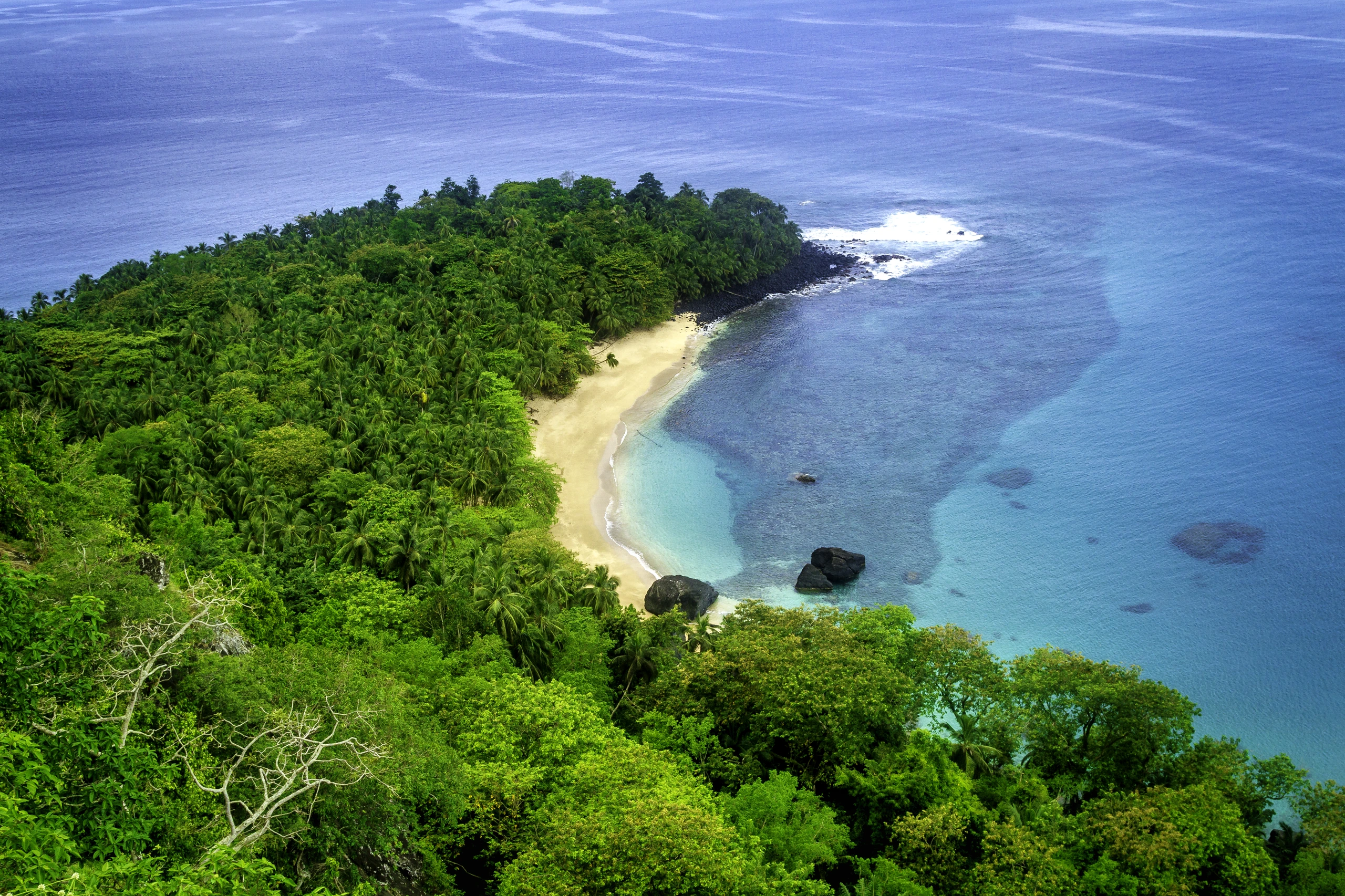 Bananstrand på Príncipe, São Tomé och Príncipe