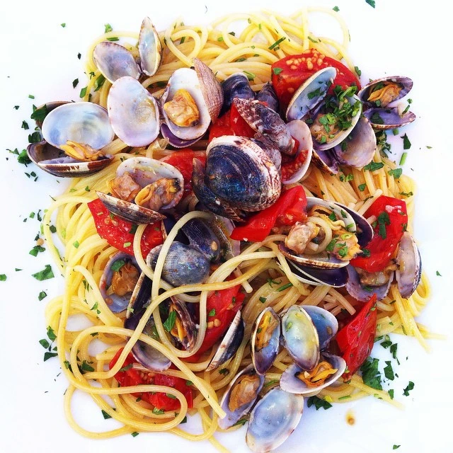 Spaghetti vongole på Sardinien
