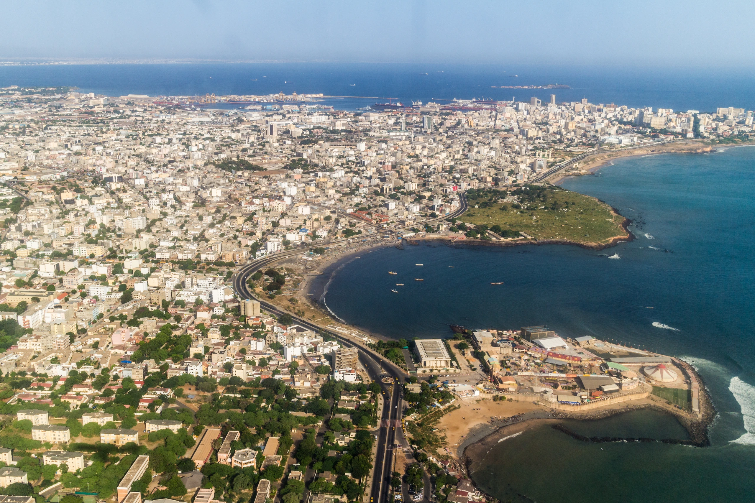 Flygfoto över Dakar, Senegal
