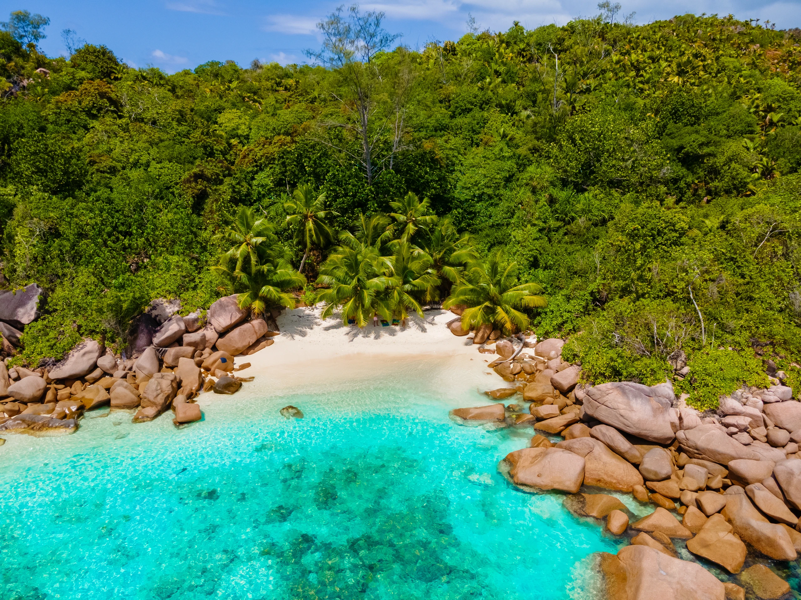 Anse Lazio på Praslin, Seychellerna