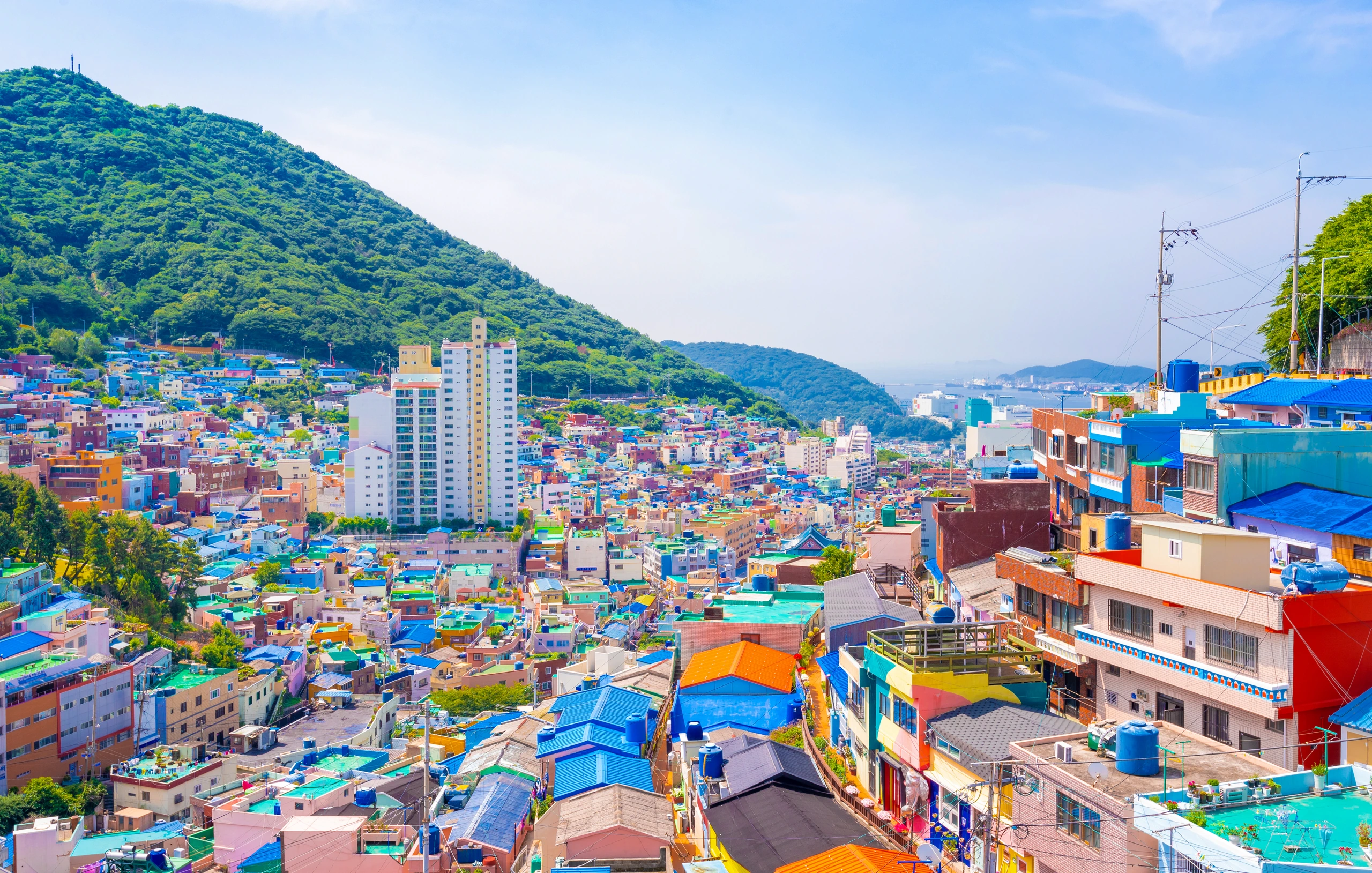 Utsiktspunkt i Gamcheon Culture Village, Busan, Sydkorea