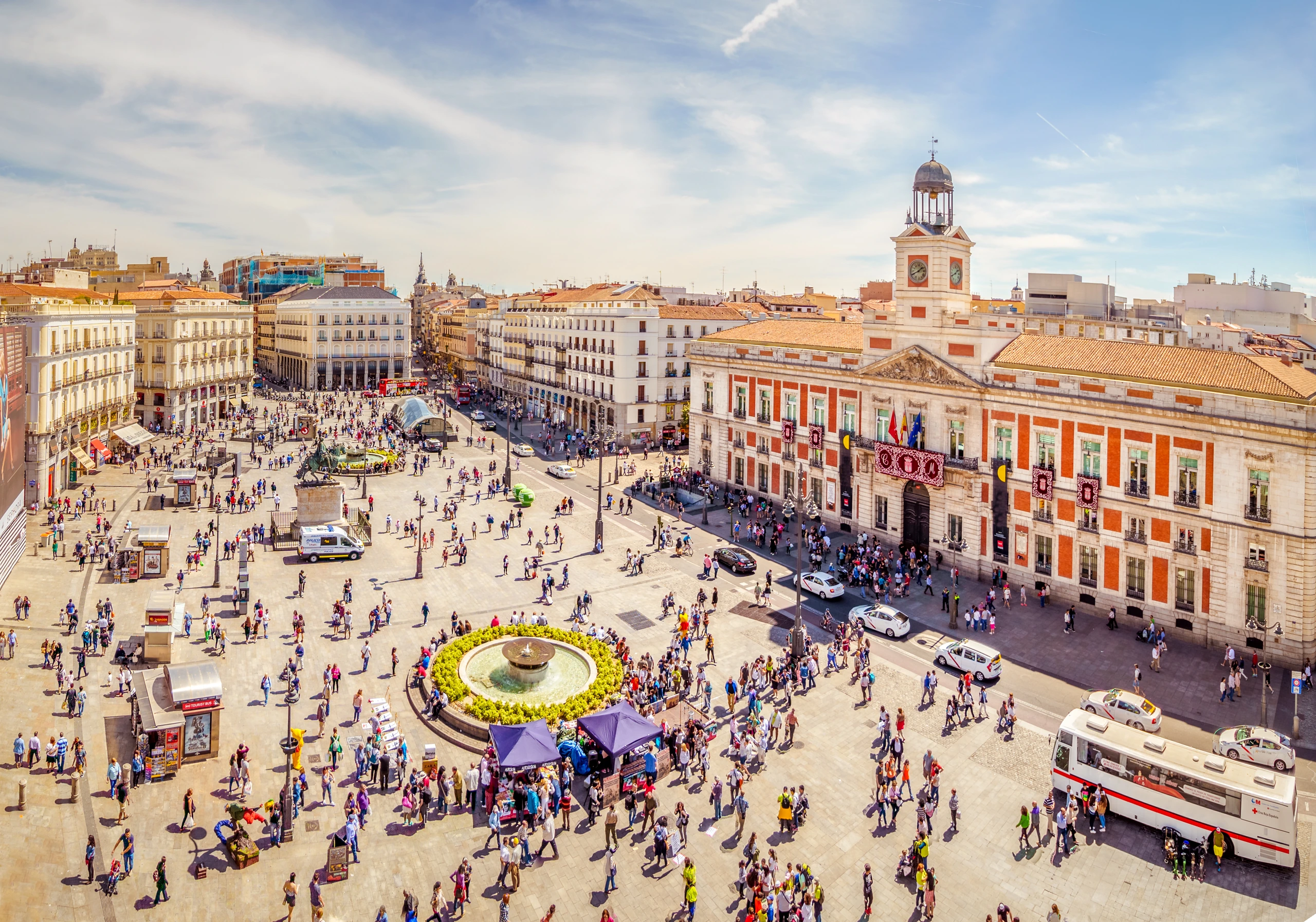 La Puerta del Sol från ovan, Spanien