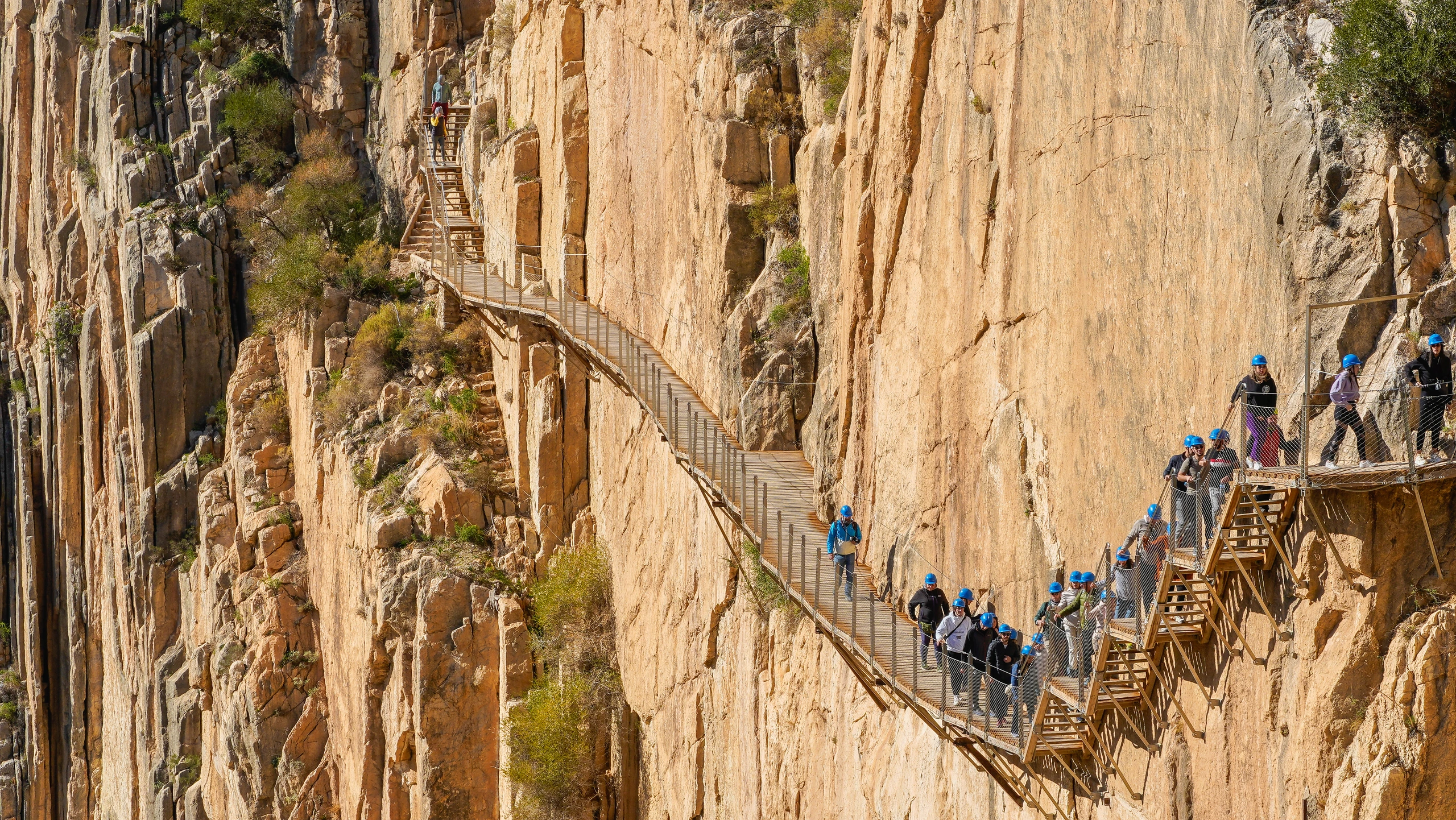 Caminito del Rey, bro över canyon, Spanien