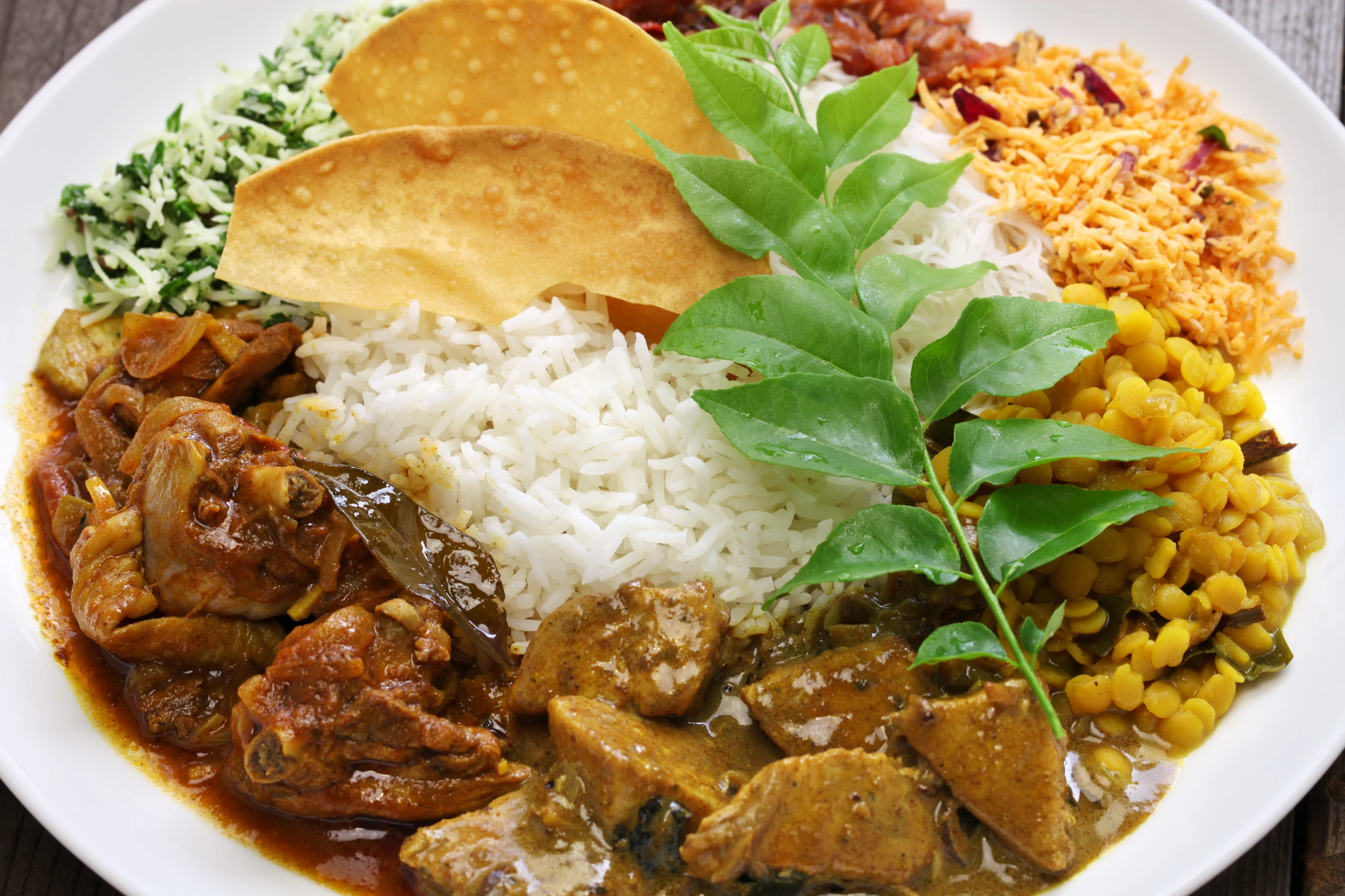 Ris och curry, sri lankansk maträtt, Sri Lanka