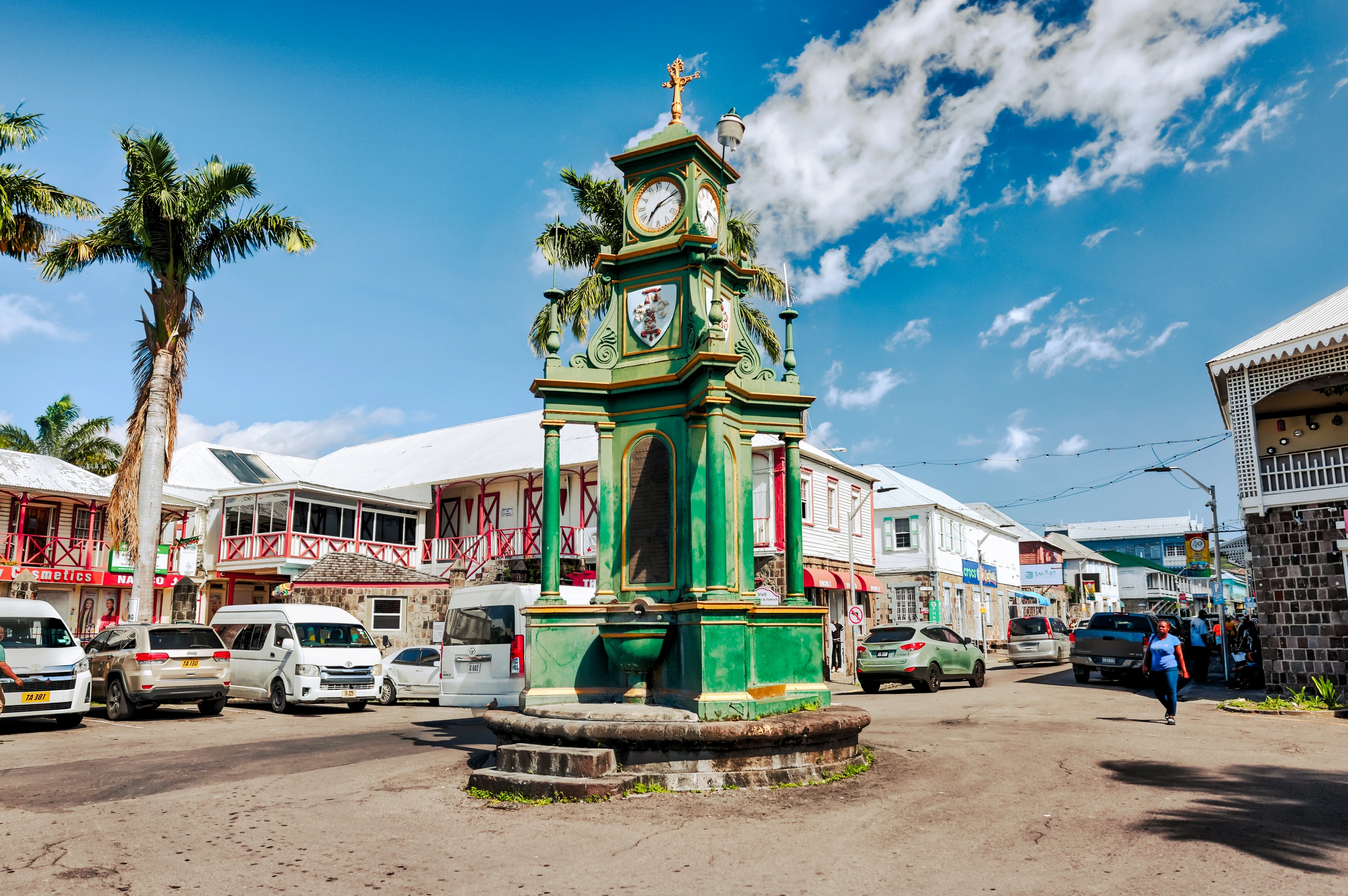 Shoppingdistrikt i Basseterre, Saint Kitts och Nevis