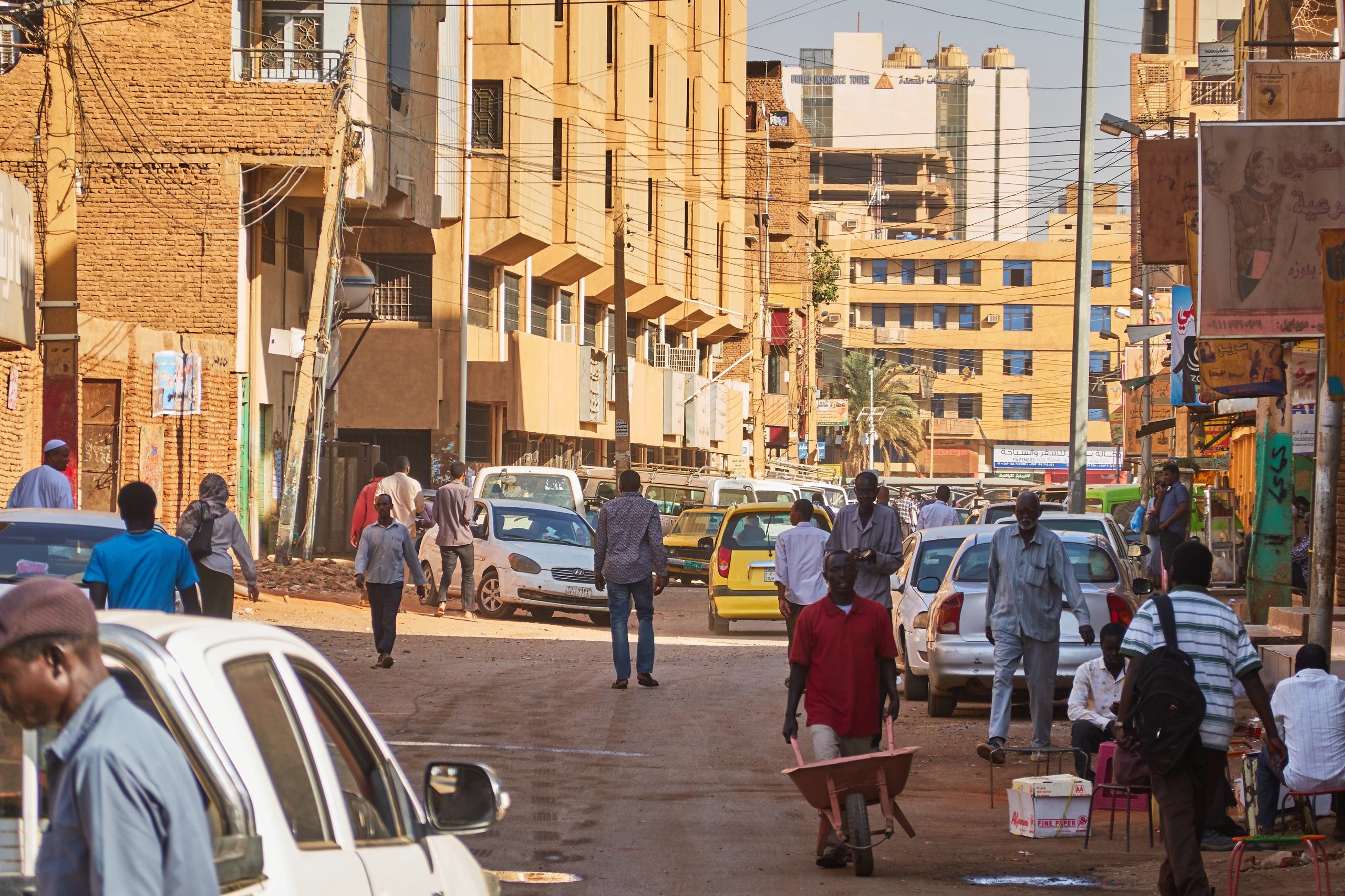 Gatuscen i centrala Khartoum, Sudan