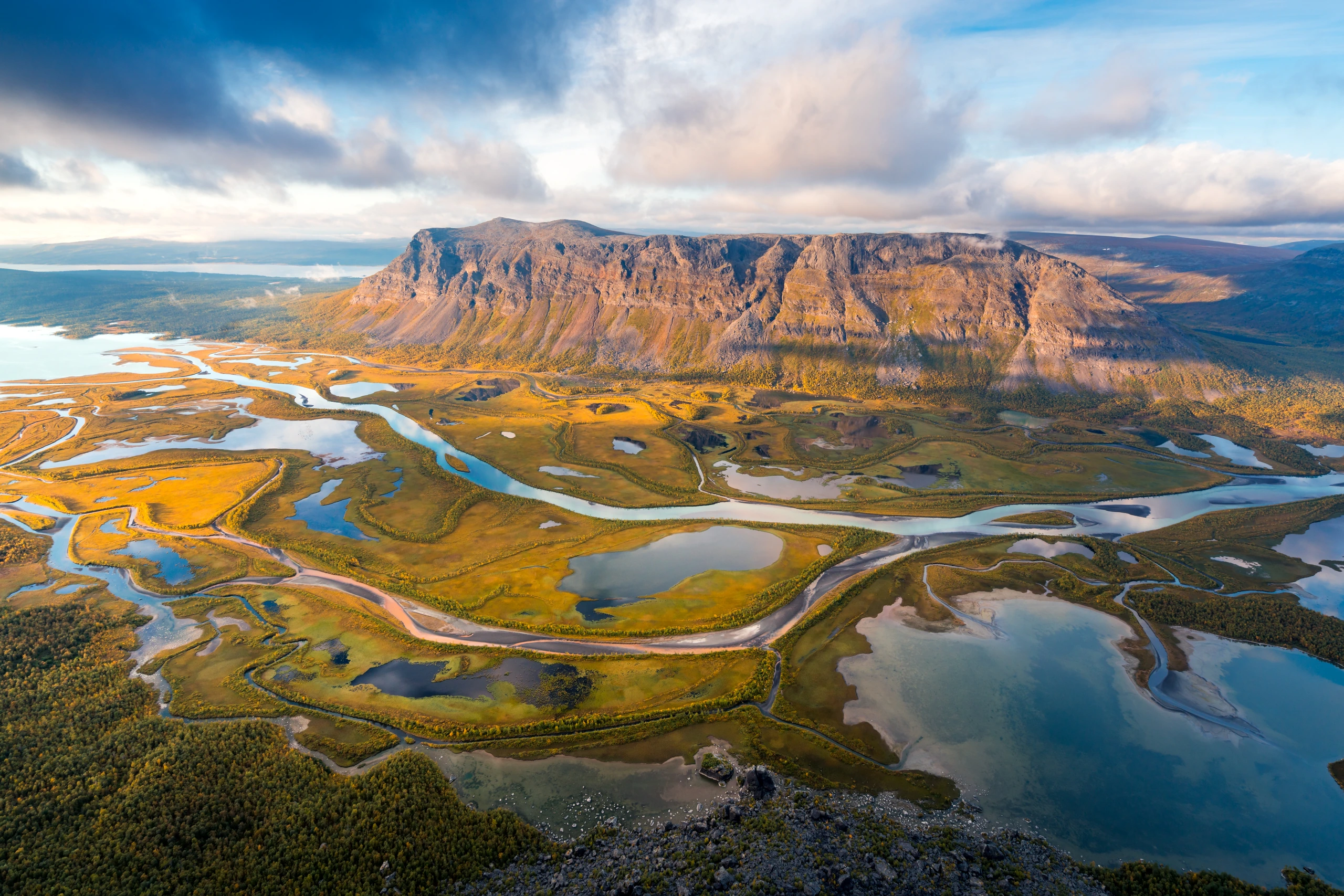 Rapa älvdal från Skierfe, Sarek, Sverige