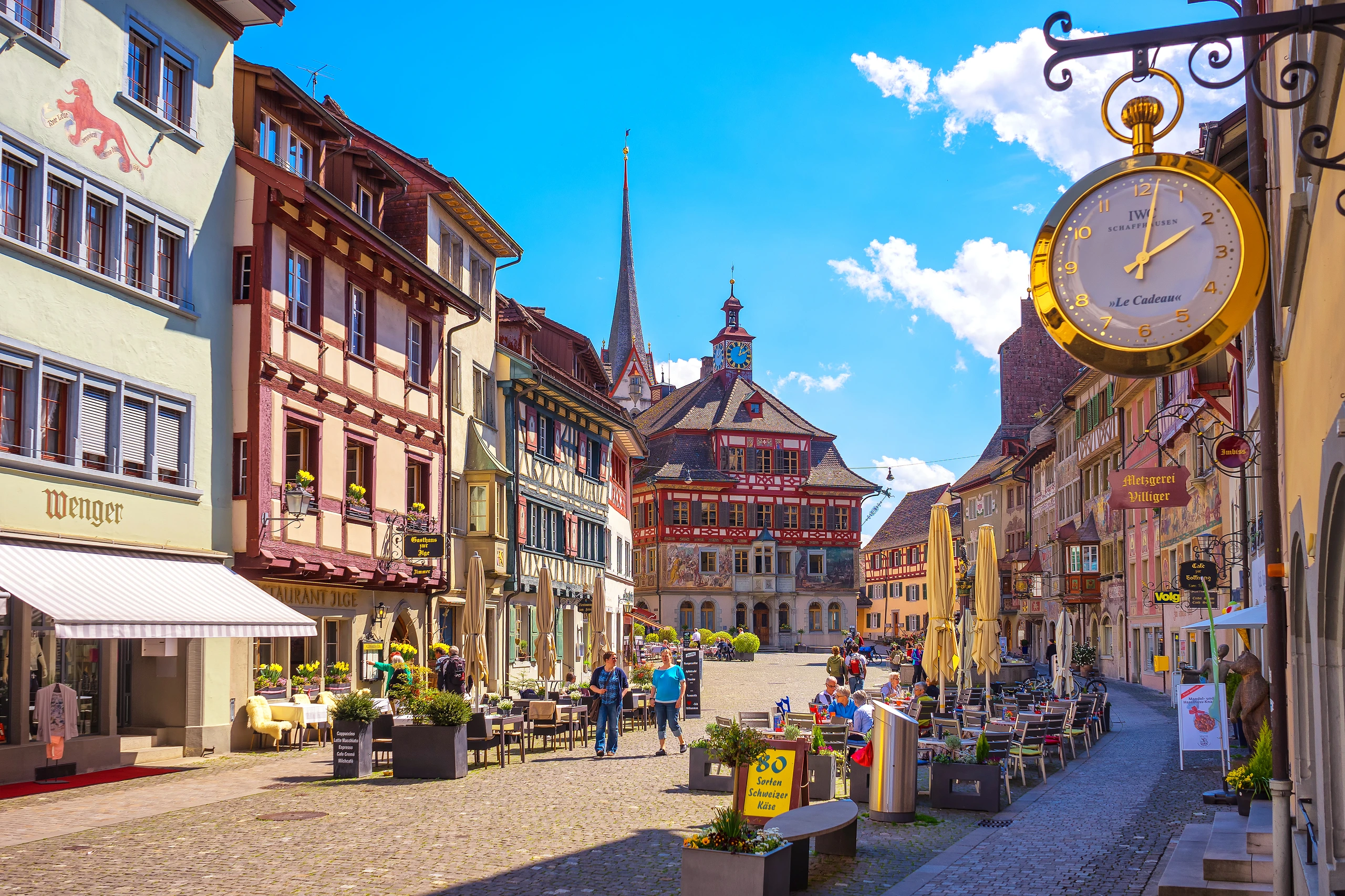 Stein am Rhein, den antika staden, Schweiz