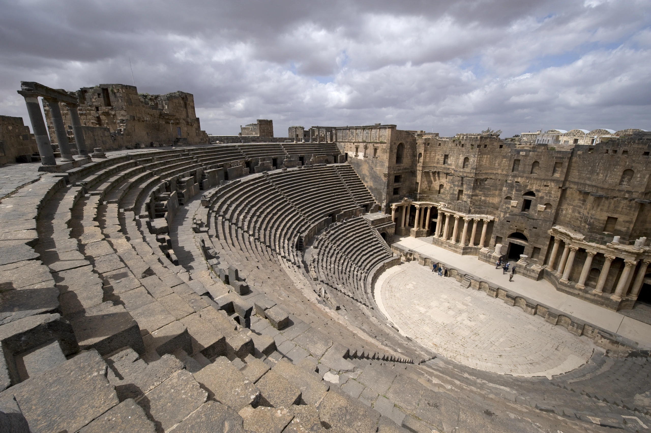 Den romerska teatern i Bosra, Syrien