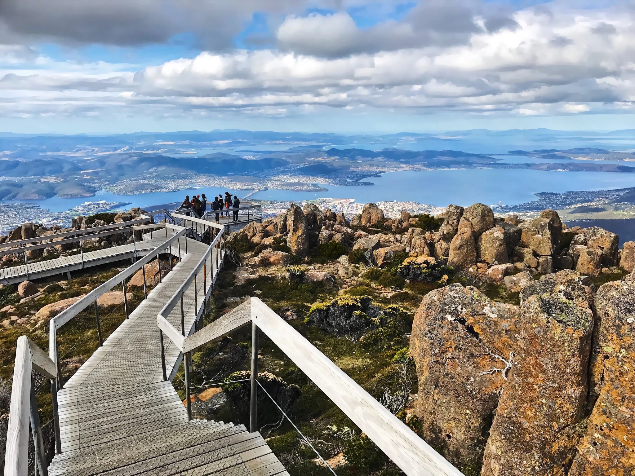 Hobart från Mount Wellington, Tasmanien