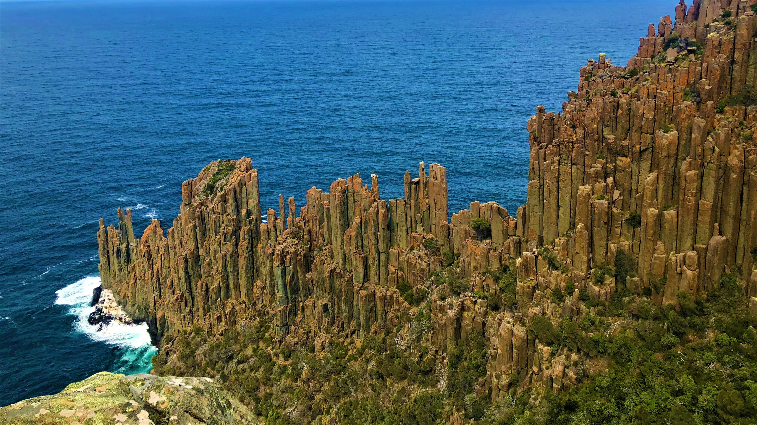 Cape Raoul, kolonnformade doleriter, Tasmanien