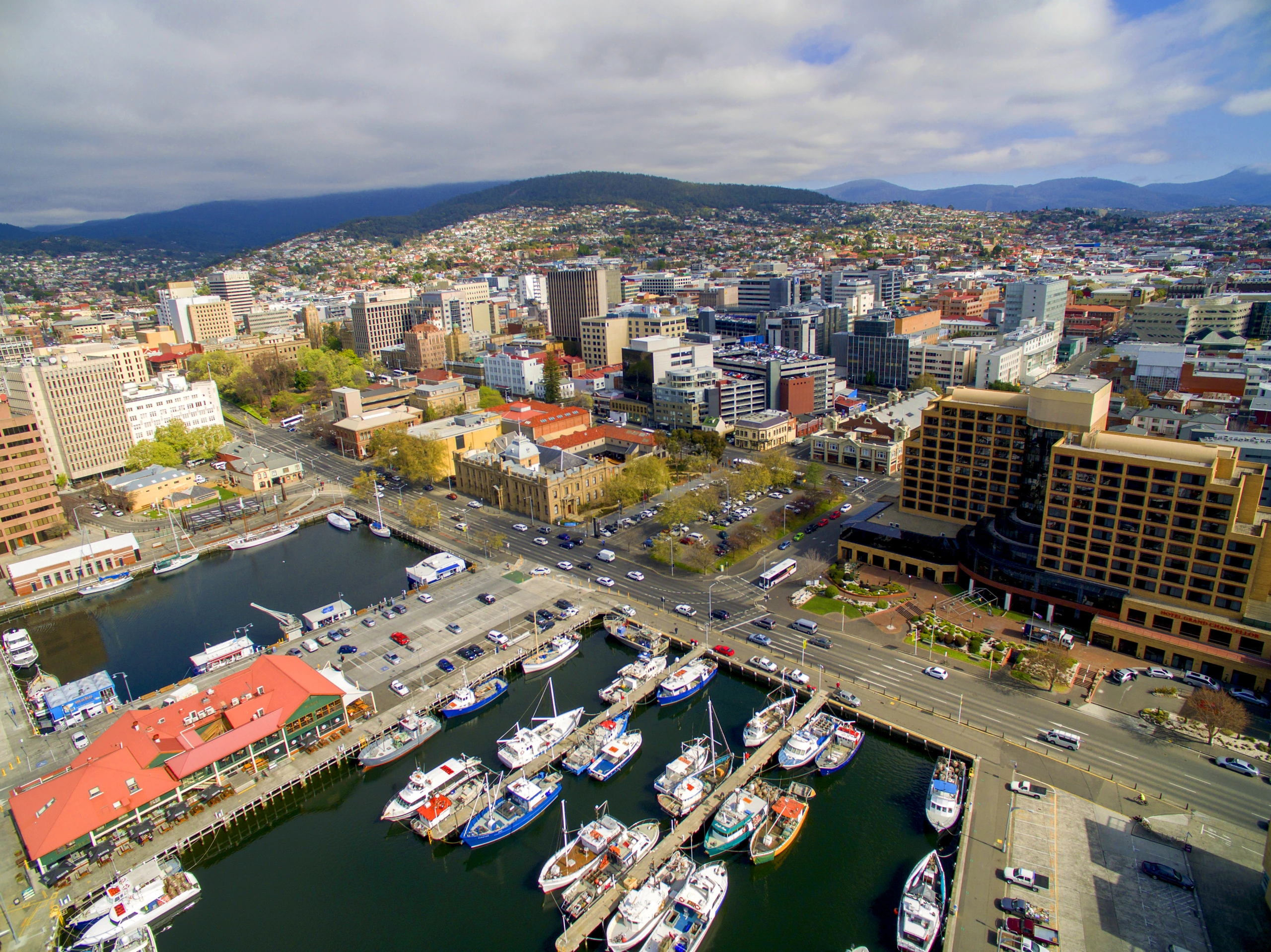 Hobart Waterfront och CBD, Tasmanien