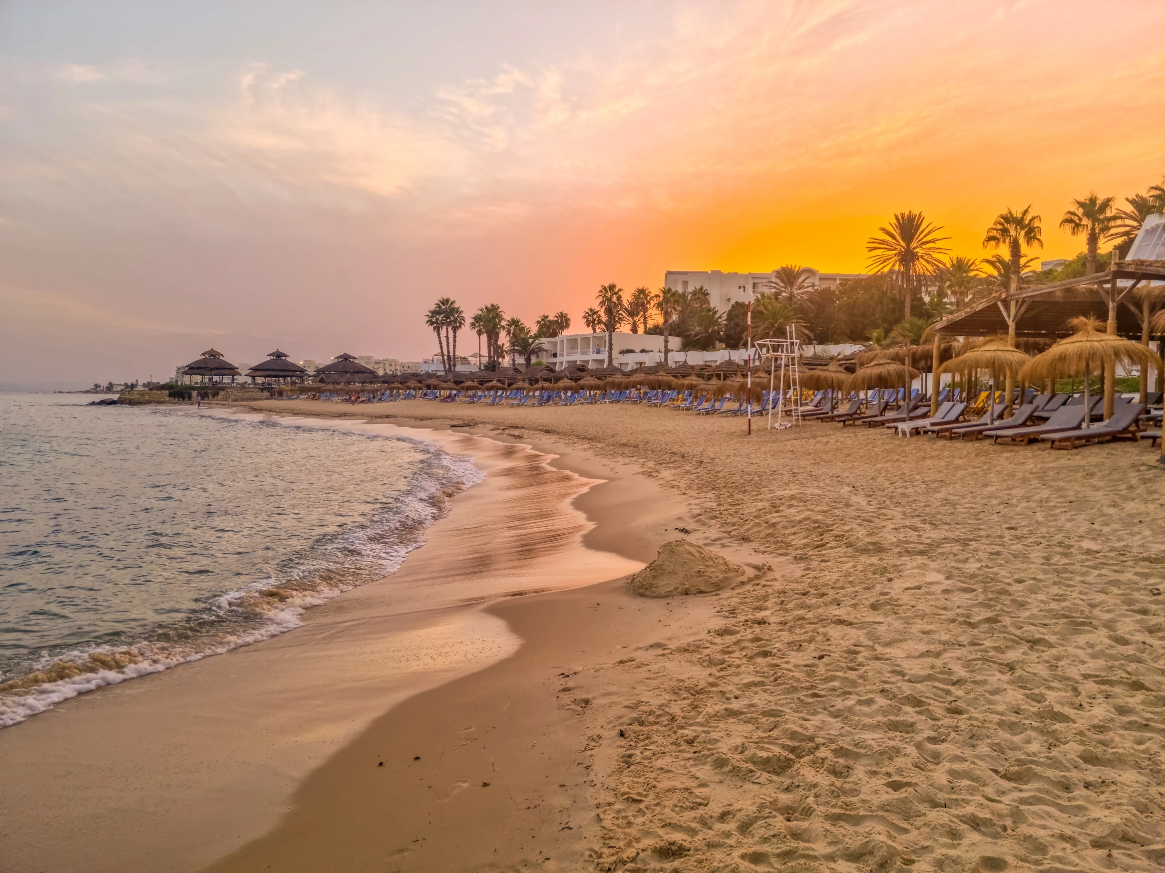 Strandlandskap i Hammamet, Tunisien
