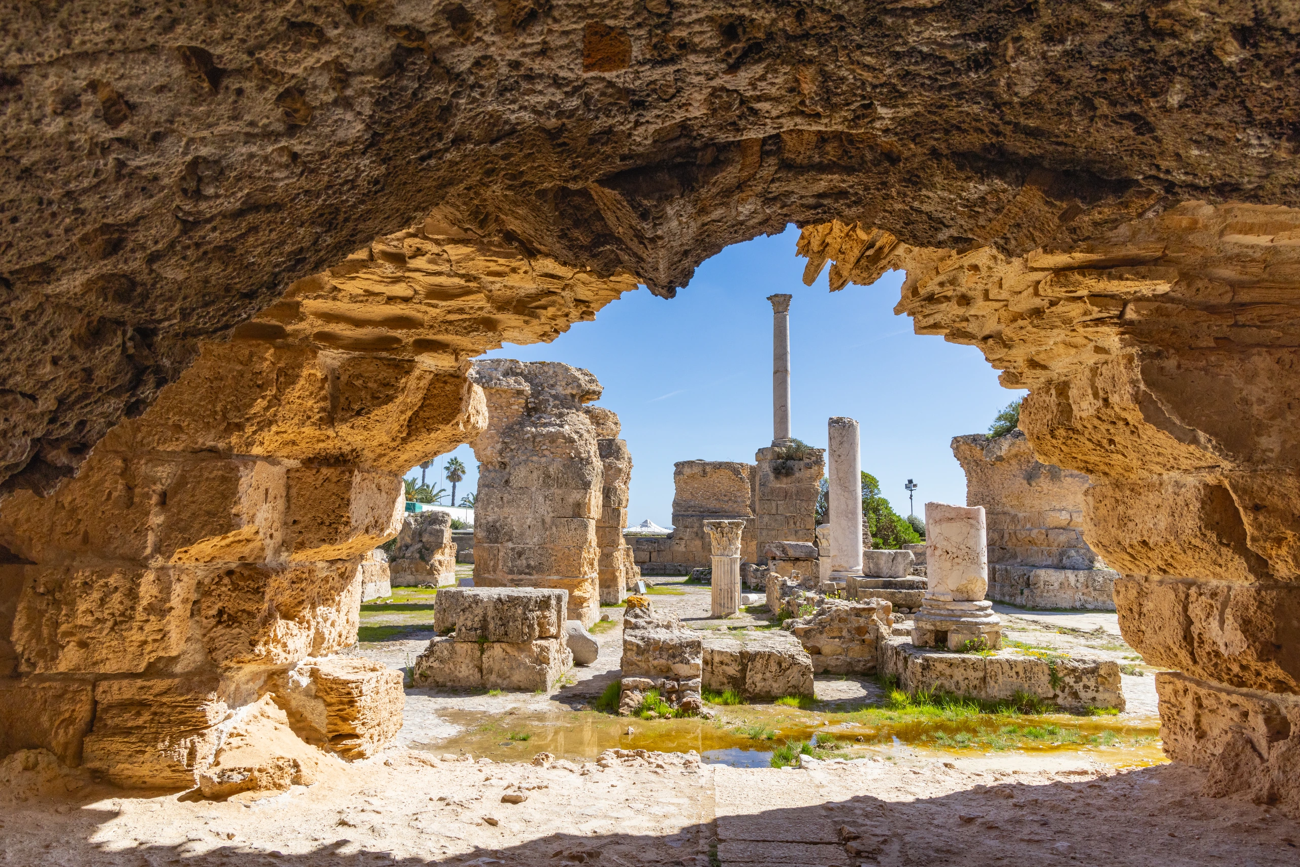 Romerska ruiner i Karthago, Tunisien