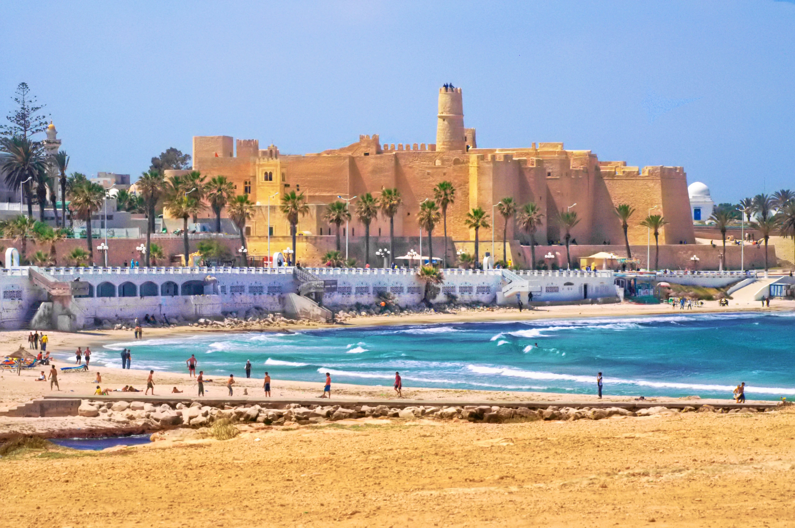 Vy över Ribat i Monastir, Tunisien