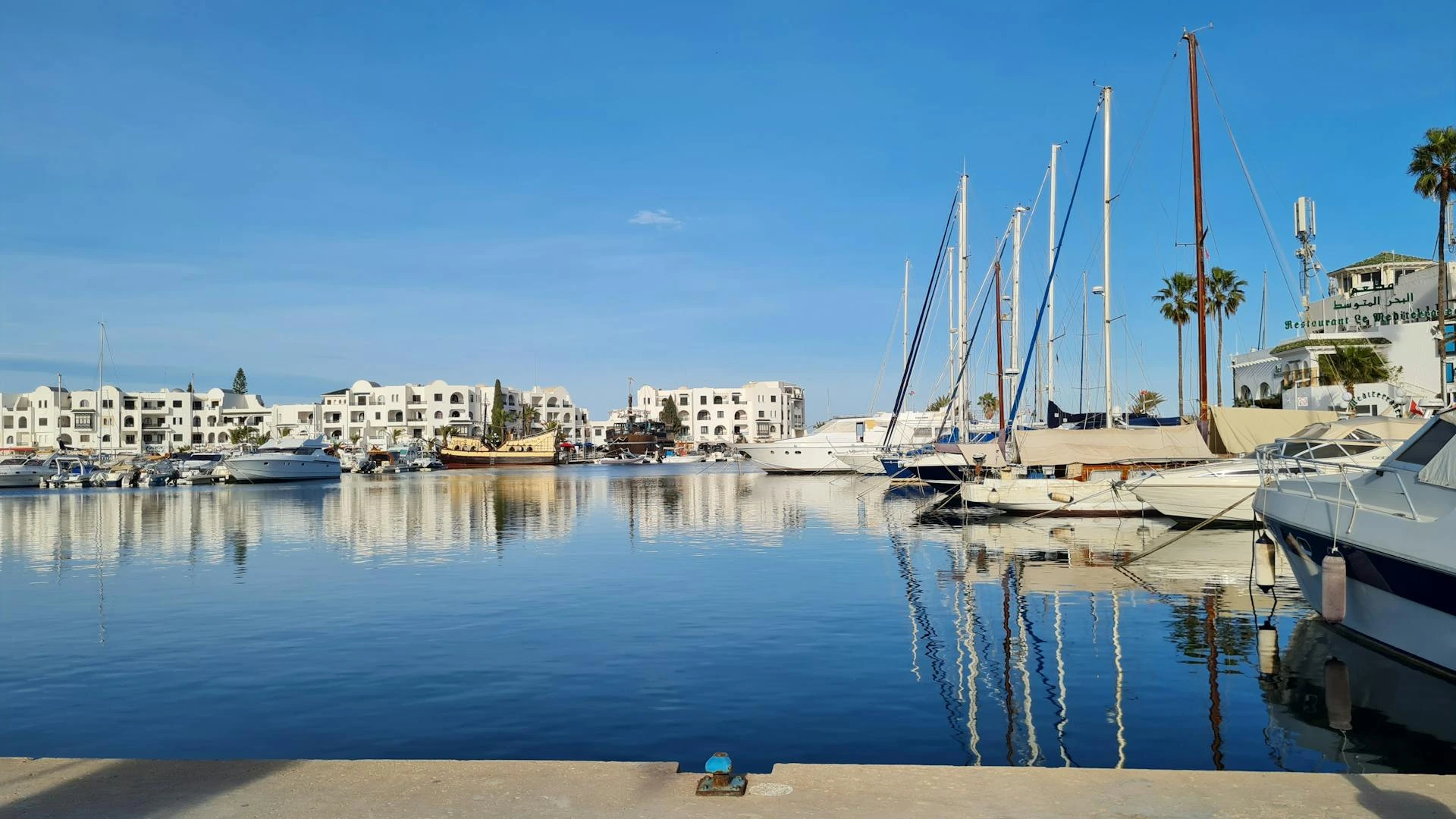 Utsikt över Port el Kantaoui, Tunisien
