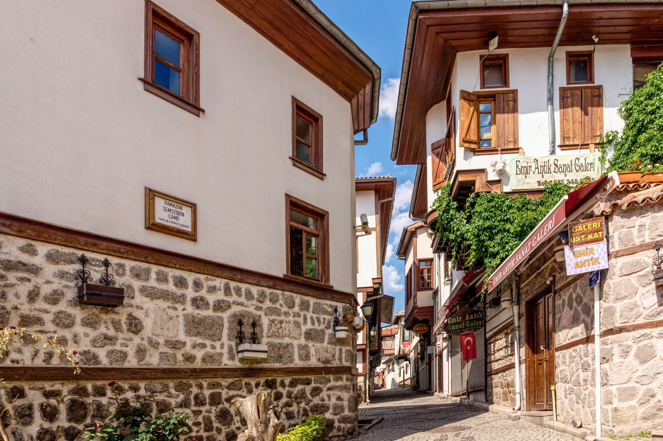 Historiska hus i Ankaras gamla kvarter, Turkiet