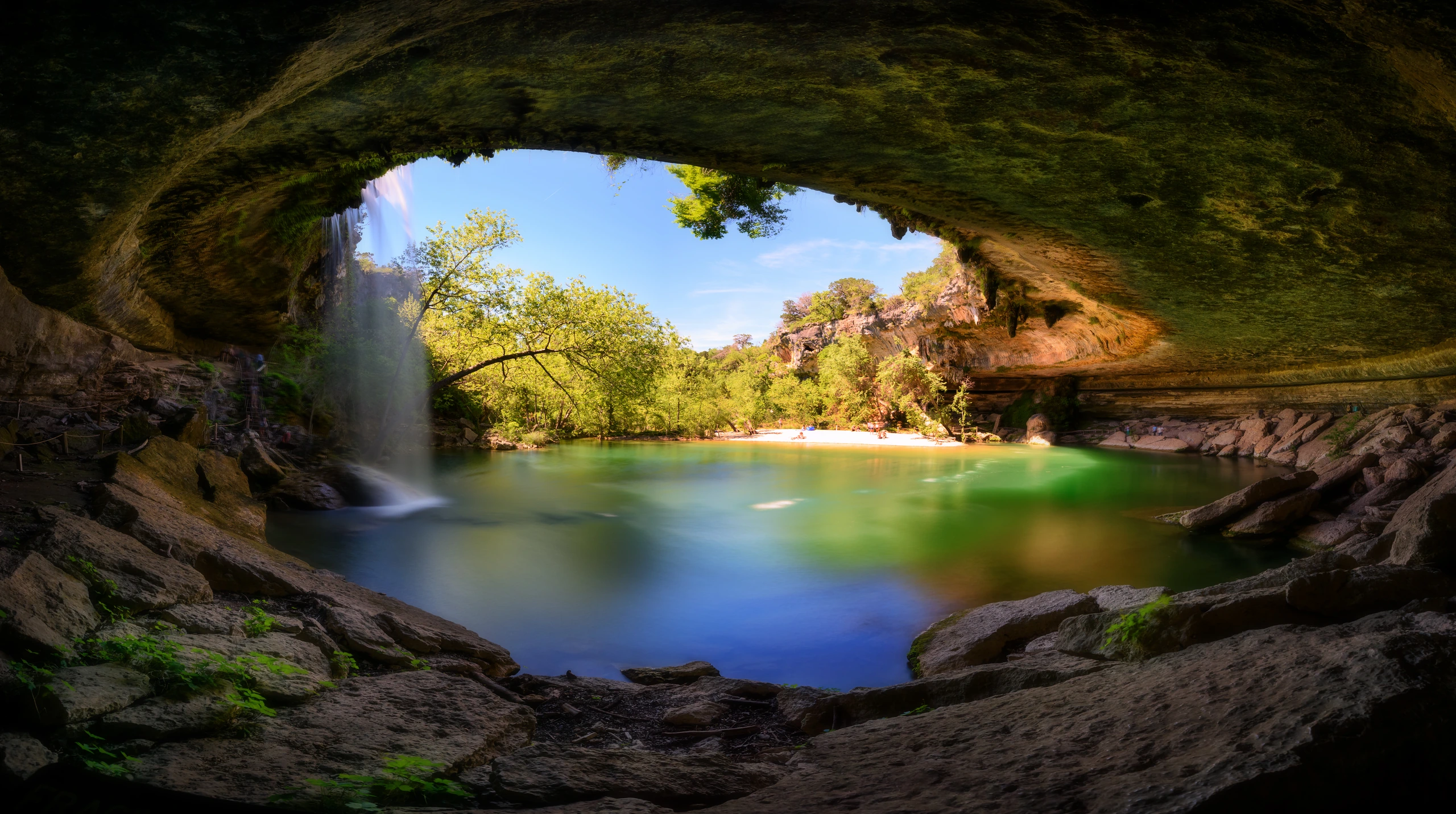 Panoramautsikt över Hamilton Pool, Texas, USA