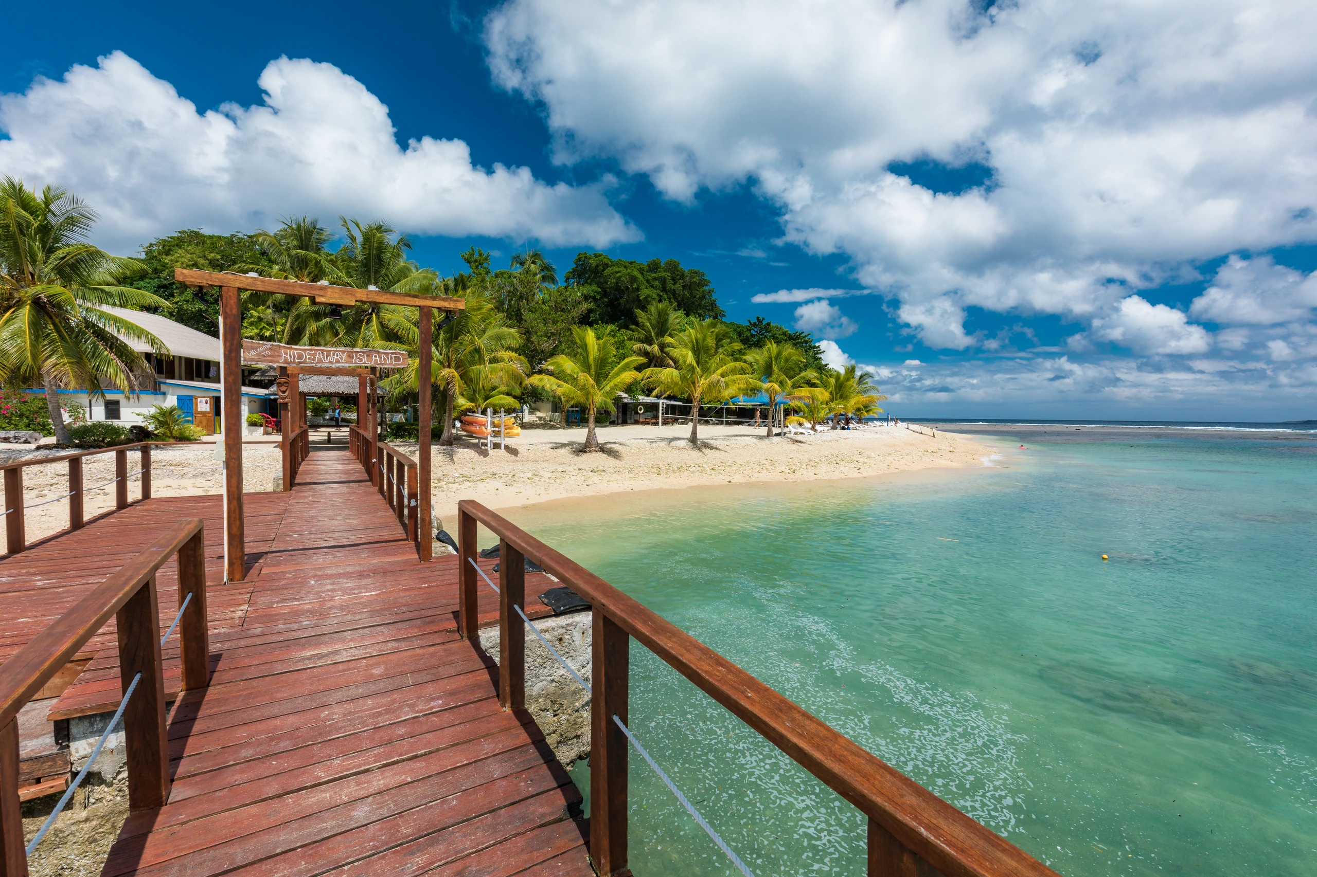 Brygga på Hideaway Island, Vanuatu