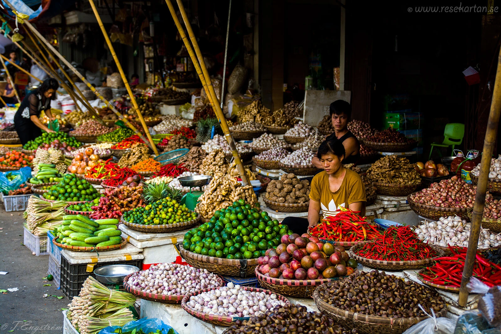 Grönsaksförsäljning i Hanoi, Vietnam
