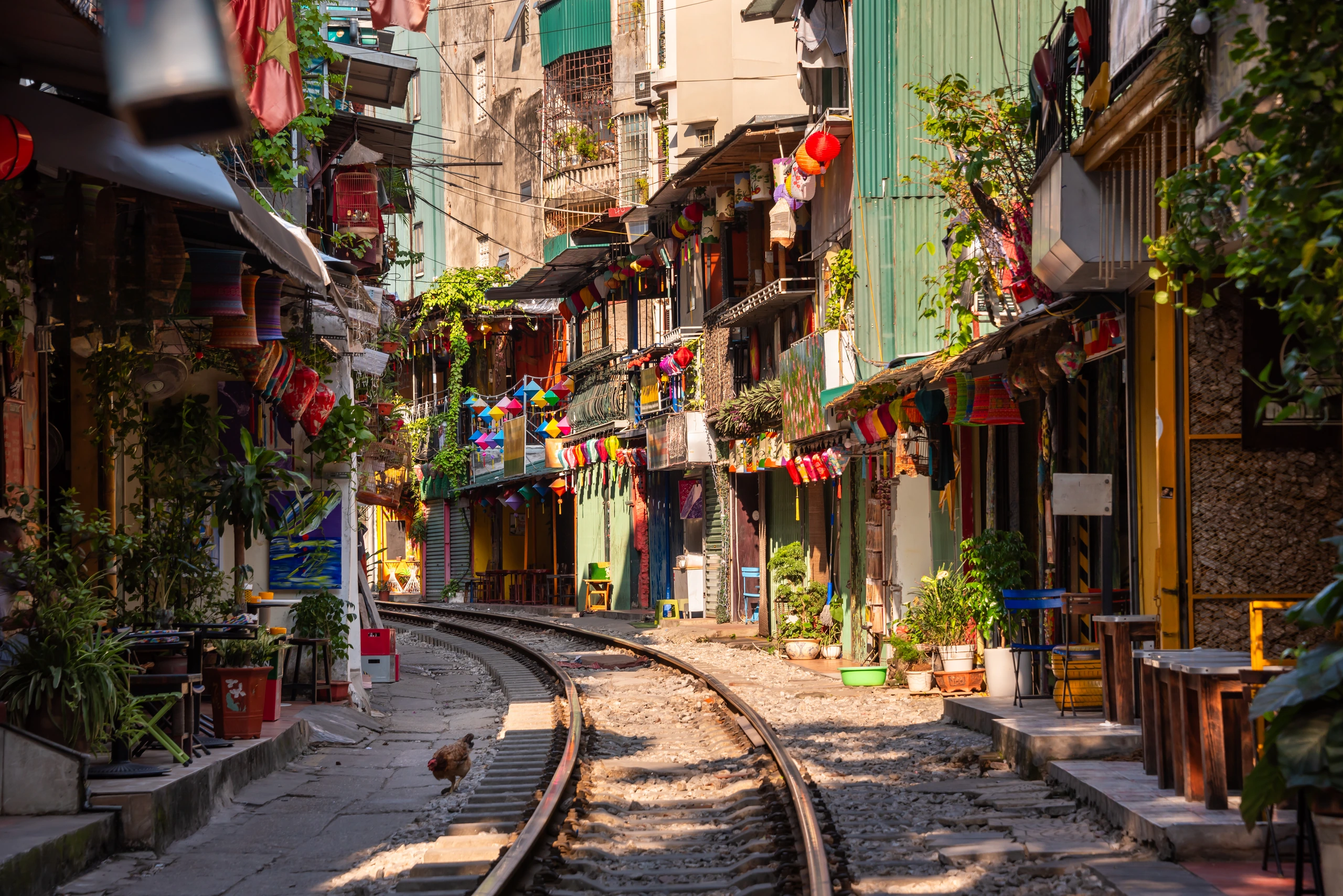Tågsgatan i Hanoi, Vietnam