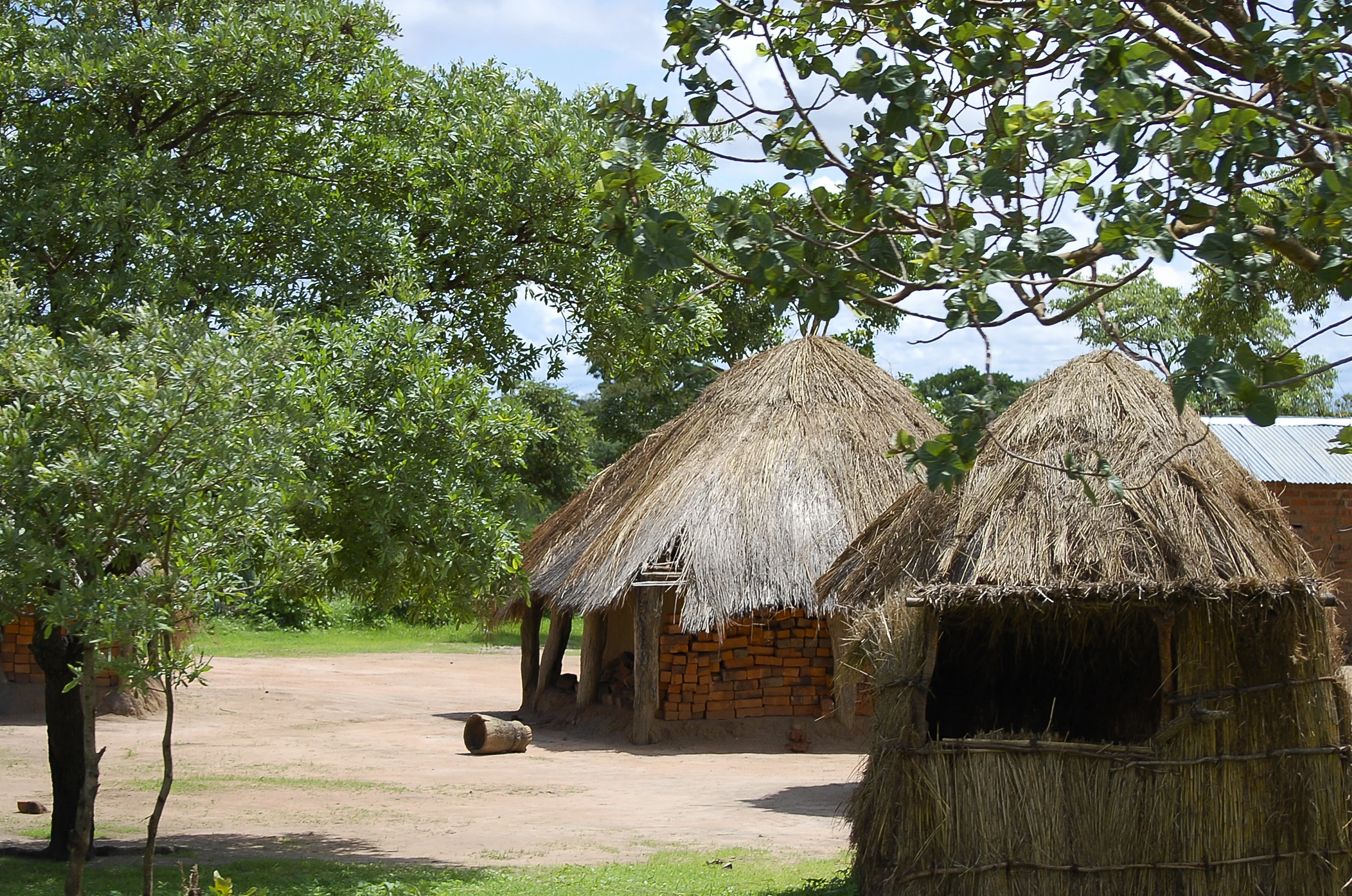 Afrikanska hyddor i Zambia
